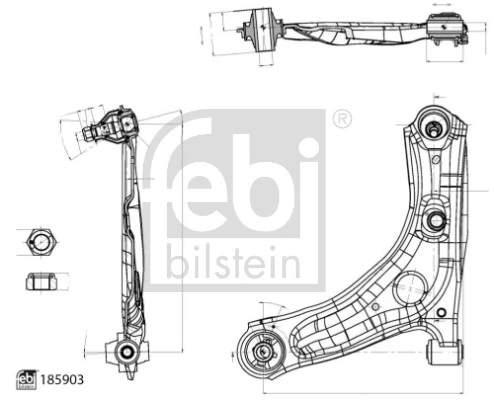 Control/Trailing Arm, wheel suspension